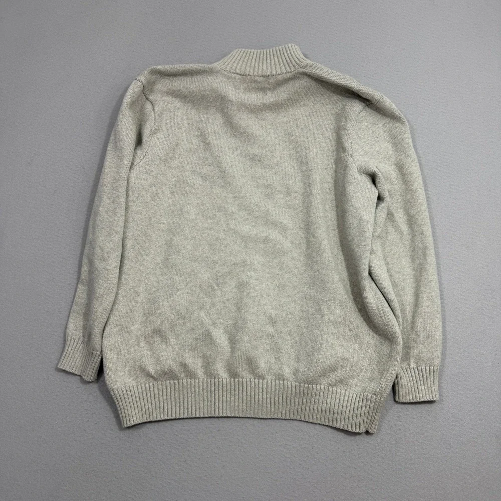 Polo Ralph Lauren Sweater XLT Gray Quarter Zip Pullover Cotton Vintage Preppy